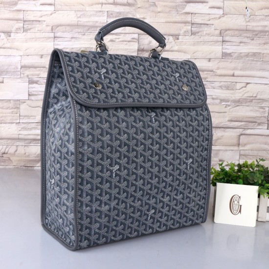 Goyard GOYARD new shoulder bag carbon gray explosion models backpack men and women with the same models can be folded shoulder straps can be removed as a handbag can also be equipped with leather size bottom length 32 width 14 height 37cm shoulder straps 
