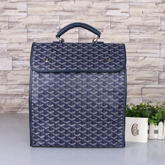 Goyard GOYARD new shoulder bag treasure blue explosion models backpack men and women with the same models can be folded shoulder straps can be removed as a handbag can also be equipped with leather size bottom length 32 width 14 height 37cm shoulder strap