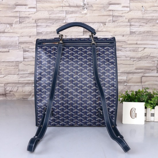 Goyard GOYARD new shoulder bag treasure blue explosion models backpack men and women with the same models can be folded shoulder straps can be removed as a handbag can also be equipped with leather size bottom length 32 width 14 height 37cm shoulder strap