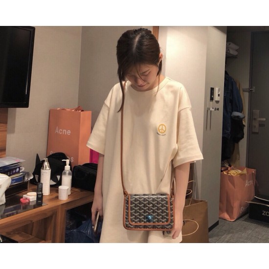 2019goyard new with genuine leather cowhide crossbody women's bag casual fashion three layer bag ins goyard small p160 size length 21 height 15 shoulder strap length 120cm