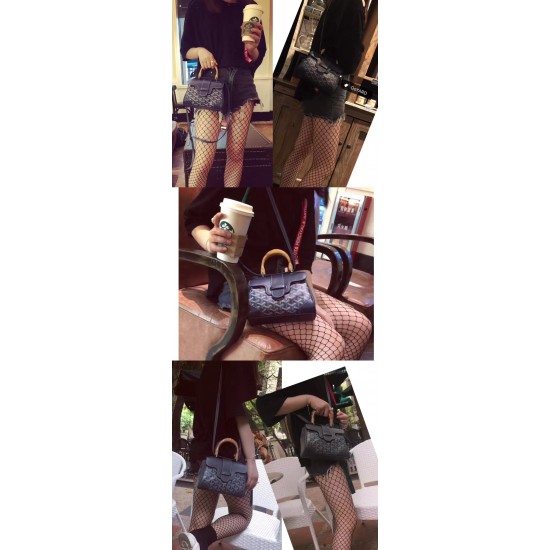 goyard goyard sigon bag mini sigon bag handbag crossbody dual purpose bag saddle bag dog tooth bag kelly bag P260 size top width 18cm height 15cm bottom bottom length 20cm bottom thickness 9cm