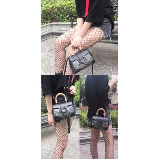 goyard goyard sigon bag mini sigon bag handbag crossbody dual purpose bag saddle bag dog tooth bag kelly bag P260 size top width 18cm height 15cm bottom bottom length 20cm bottom thickness 9cm