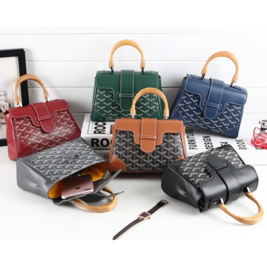 goyard goyard sigon bag mini sigon bag handbag crossbody dual purpose bag saddle bag dog tooth bag kelly bag P260 size top width 18cm height 15cm bottom bottom length 20cm bottom thickness 9cm