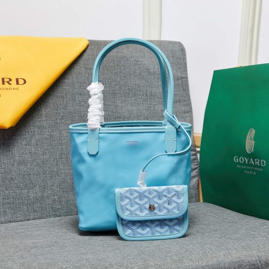 Goya Reversible Mini Tote Bag Reversible Counterflower with Leather Goya Leather Tote Bag Bottom Length 20 Top Length 28 Bottom Width 11 Height 20 Hands High 18cm P140