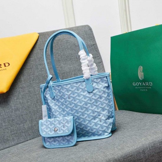 Goya Reversible Mini Tote Bag Reversible Counterflower with Leather Goya Leather Tote Bag Bottom Length 20 Top Length 28 Bottom Width 11 Height 20 Hands High 18cm P140