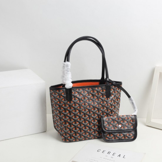 goyard Women's Bag Illusion mini Tote Single Reversible Genuine Leather Snapchat Bag Shopping Bag P130 Size Bottom Length 20 Pocket Length 28 Bottom Width 11 Bag Body Height 20 Hands Raised 18cm