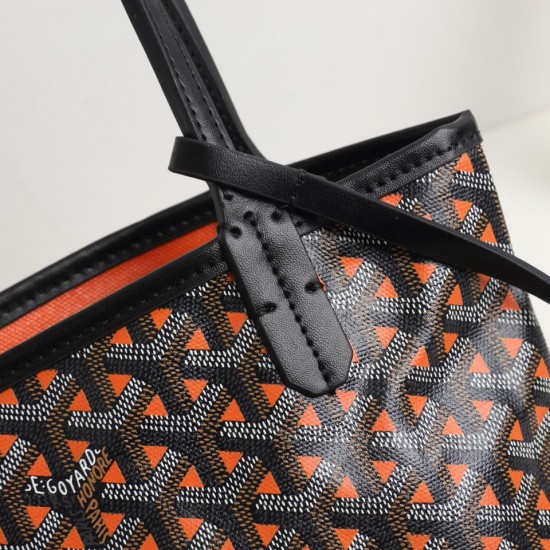 goyard Women's Bag Illusion mini Tote Single Reversible Genuine Leather Snapchat Bag Shopping Bag P130 Size Bottom Length 20 Pocket Length 28 Bottom Width 11 Bag Body Height 20 Hands Raised 18cm