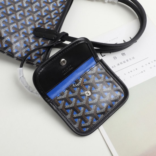 goyard Women's Bag Illusion mini Tote Single Reversible Genuine Leather Snapchat Bag Shopper P130 Size Bottom Length 20 Pocket Length 28 Bottom Width 11 Bag Body Height 20 Hands Raised 18cm