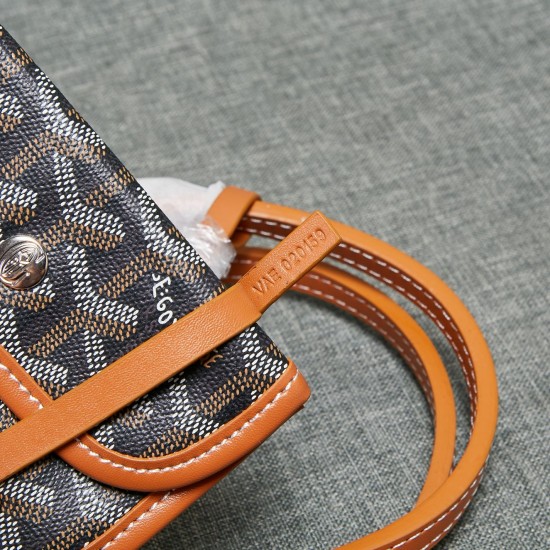 Goya Reversible Mini Tote Bag Reversible Counterflower with Leather Goya Leather Tote Bag Bottom Length 20 Top Length 28 Bottom Width 11 Height 20 Hands High 18cm P140