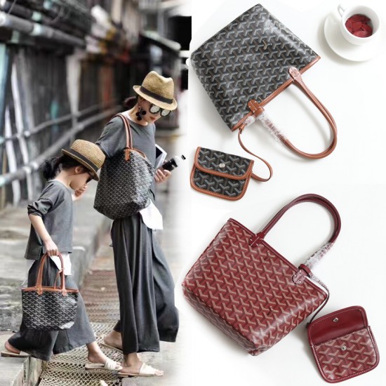 New spring and summer Goya bag Wang Fei same handbag mother bag mini single-sided shopping bag Ins models P100 bottom length 20 top length 28 bottom width 11 height 20 hand raised 18cm