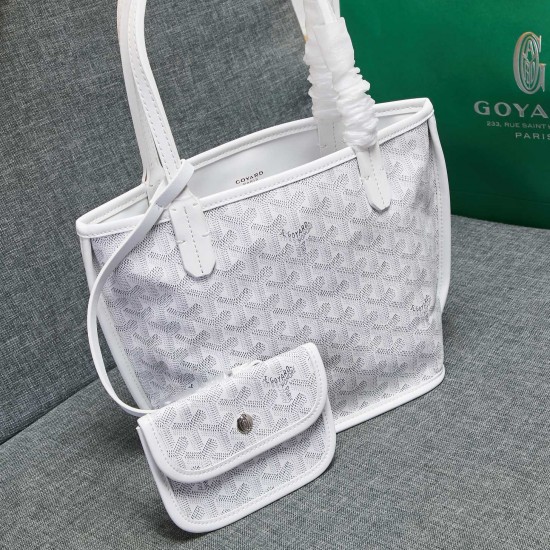 Goya Reversible Mini Tote Bag Reversible Counterflower with Leather Goya Leather Tote Bag Bottom Length 20 Top Length 28 Bottom Width 11 Height 20 Hands High 18cm P140