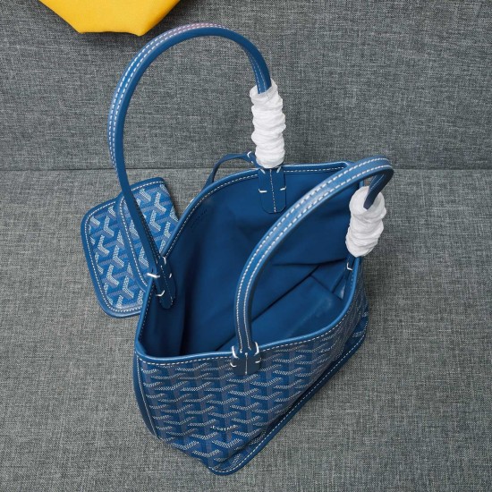 Goya Reversible Mini Tote Bag Reversible Counterflower with Leather Goya Leather Tote Bag Bottom Length 20 Top Length 28 Bottom Width 11 Height 20 Hands High 18cm P140