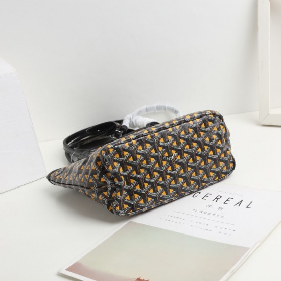 goyard Women's Bag Illusion mini Tote Single Reversible Genuine Leather Snapchat Bag Shopper P130 Size Bottom Length 20 Pocket Length 28 Bottom Width 11 Bag Body Height 20 Hands Raised 18cm