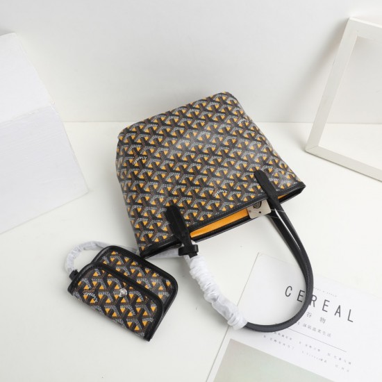 goyard Women's Bag Illusion mini Tote Single Reversible Genuine Leather Snapchat Bag Shopper P130 Size Bottom Length 20 Pocket Length 28 Bottom Width 11 Bag Body Height 20 Hands Raised 18cm