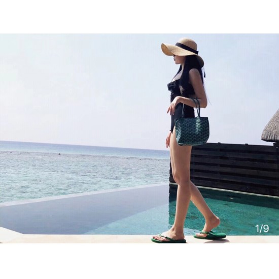 Floral double-sided mini mother bag double-sided available ageing show temperament Goya leather tote bag P140 bottom length 20 top length 28 bottom width 11 height 20 hand raised 18cm