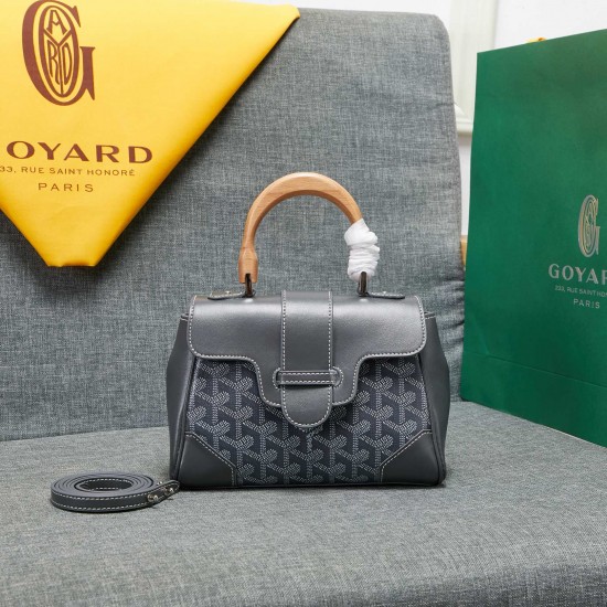 goyard goyard saigon bag mini sigon bag handbag crossbody dual purpose bag saddle bag dog tooth bag kelly bag size top width 18cm height 15cm bottom bottom length 20cm bottom thickness 9cm p240