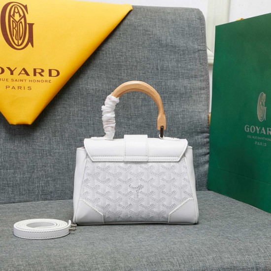 goyard goyard saigon bag mini sigon bag handbag crossbody dual purpose bag saddle bag dog tooth bag kelly bag size top width 18cm height 15cm bottom bottom length 20cm bottom thickness 9cm p240