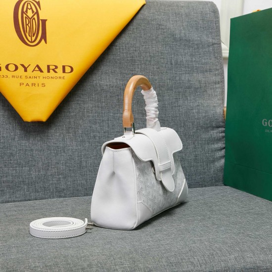 goyard goyard saigon bag mini sigon bag handbag crossbody dual purpose bag saddle bag dog tooth bag kelly bag size top width 18cm height 15cm bottom bottom length 20cm bottom thickness 9cm p240