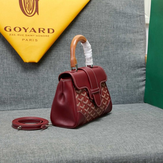 goyard goyard saigon bag mini sigon bag handbag crossbody dual purpose bag saddle bag dog tooth bag kelly bag size top width 18cm height 15cm bottom bottom length 20cm bottom thickness 9cm p240