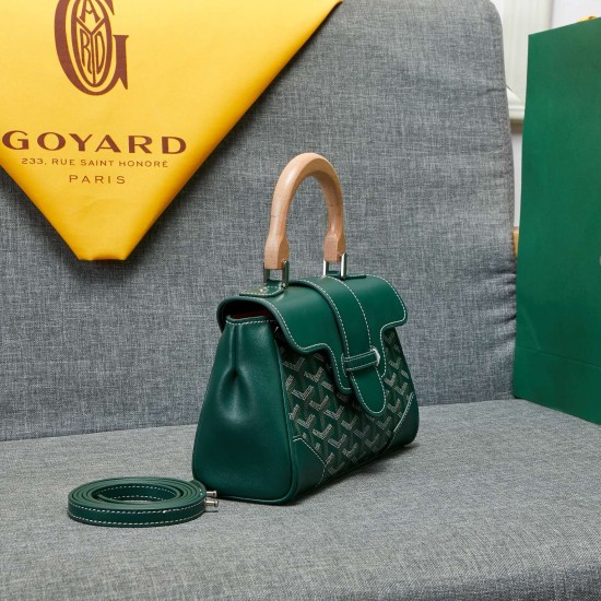 goyard goyard saigon bag mini sigon bag handbag crossbody dual purpose bag saddle bag dog tooth bag kelly bag size top width 18cm height 15cm bottom bottom length 20cm bottom thickness 9cm p240