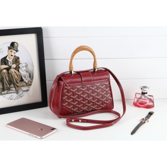 goyard goyard sigon bag mini sigon bag handbag crossbody dual purpose bag saddle bag dog tooth bag kelly bag P260 size top width 18cm height 15cm bottom bottom length 20cm bottom thickness 9cm