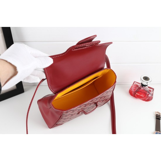 goyard goyard sigon bag mini sigon bag handbag crossbody dual purpose bag saddle bag dog tooth bag kelly bag P260 size top width 18cm height 15cm bottom bottom length 20cm bottom thickness 9cm