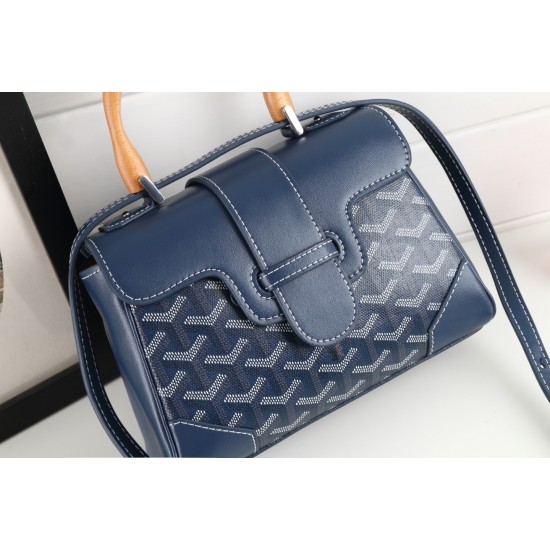 goyard goyard sigon bag mini sigon bag handbag crossbody dual purpose bag saddle bag dog tooth bag kelly bag P260 size top width 18cm height 15cm bottom bottom length 20cm bottom thickness 9cm