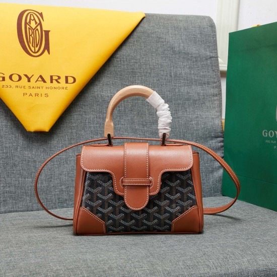 goyard goyard saigon bag mini sigon bag handbag crossbody dual purpose bag saddle bag dog tooth bag kelly bag size top width 18cm height 15cm bottom bottom length 20cm bottom thickness 9cm p240