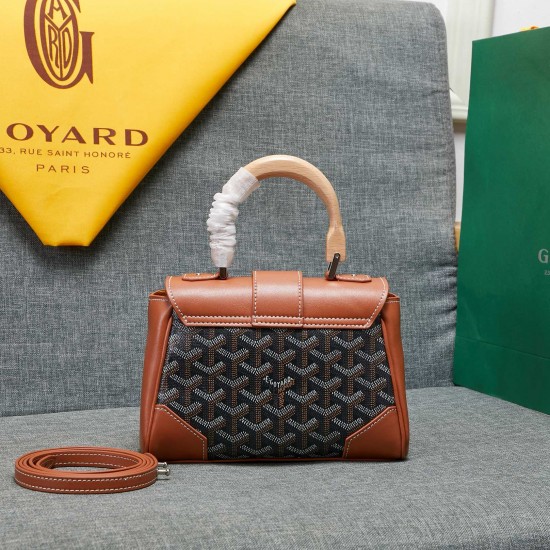 goyard goyard saigon bag mini sigon bag handbag crossbody dual purpose bag saddle bag dog tooth bag kelly bag size top width 18cm height 15cm bottom bottom length 20cm bottom thickness 9cm p240