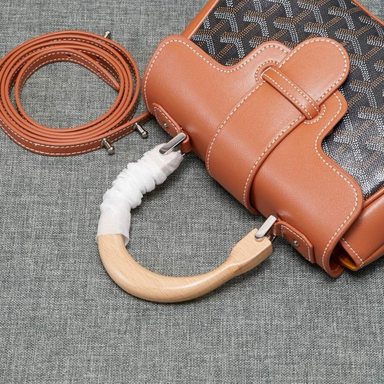 goyard goyard saigon bag mini sigon bag handbag crossbody dual purpose bag saddle bag dog tooth bag kelly bag size top width 18cm height 15cm bottom bottom length 20cm bottom thickness 9cm p240