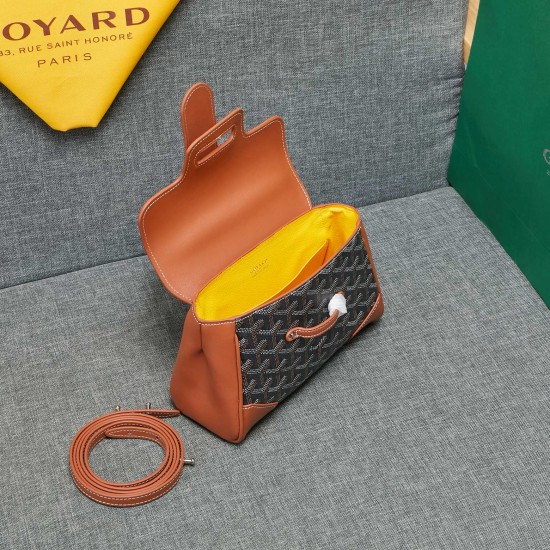 goyard goyard saigon bag mini sigon bag handbag crossbody dual purpose bag saddle bag dog tooth bag kelly bag size top width 18cm height 15cm bottom bottom length 20cm bottom thickness 9cm p240