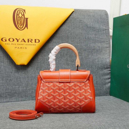 goyard goyard saigon bag mini sigon bag handbag crossbody dual purpose bag saddle bag dog tooth bag kelly bag size top width 18cm height 15cm bottom bottom length 20cm bottom thickness 9cm p240