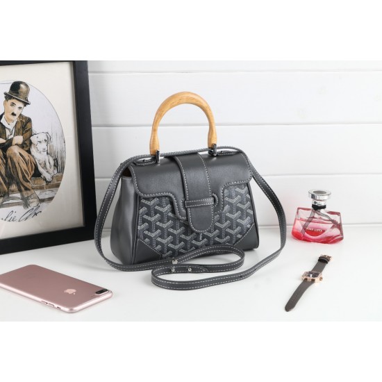 goyard goyard sigon bag mini sigon bag handbag crossbody dual purpose bag saddle bag dog tooth bag kelly bag P260 size top width 18cm height 15cm bottom bottom length 20cm bottom thickness 9cm