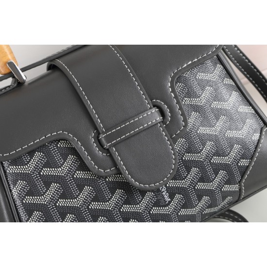goyard goyard sigon bag mini sigon bag handbag crossbody dual purpose bag saddle bag dog tooth bag kelly bag P260 size top width 18cm height 15cm bottom bottom length 20cm bottom thickness 9cm