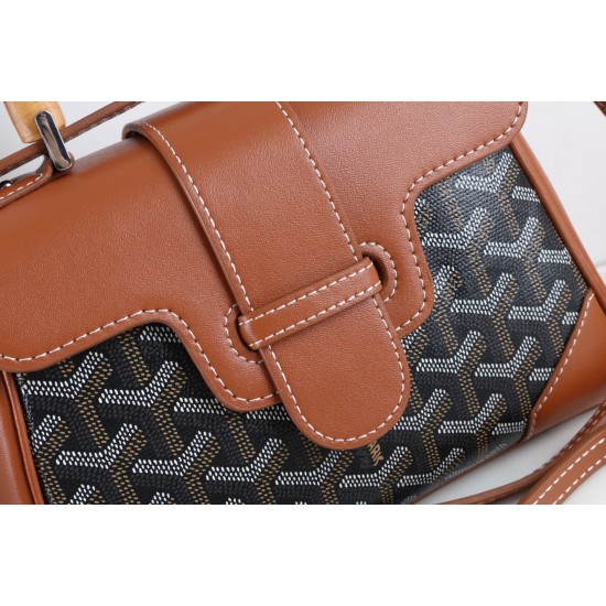 goyard goyard sigon bag mini sigon bag handbag crossbody dual purpose bag saddle bag dog tooth bag kelly bag P260 size top width 18cm height 15cm bottom bottom length 20cm bottom thickness 9cm