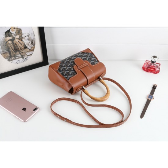 goyard goyard sigon bag mini sigon bag handbag crossbody dual purpose bag saddle bag dog tooth bag kelly bag P260 size top width 18cm height 15cm bottom bottom length 20cm bottom thickness 9cm