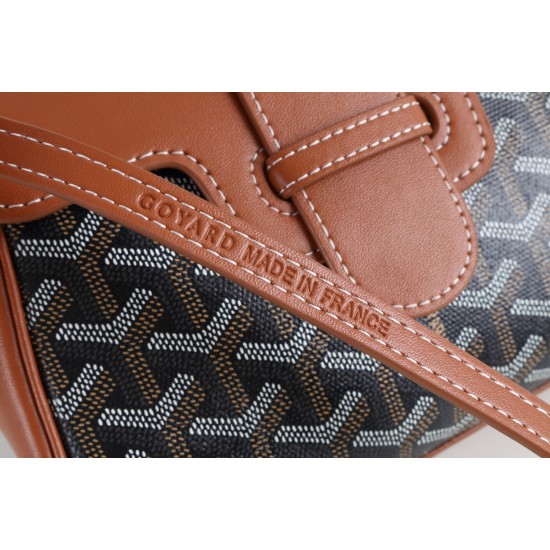 goyard goyard sigon bag mini sigon bag handbag crossbody dual purpose bag saddle bag dog tooth bag kelly bag P260 size top width 18cm height 15cm bottom bottom length 20cm bottom thickness 9cm