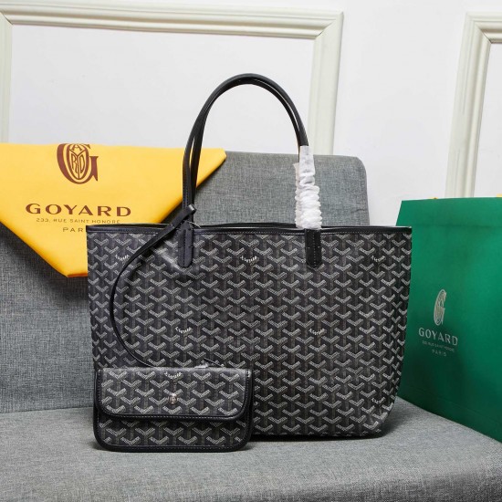goyard star with models shopping bag leather shoulder mother large capacity handbag large bag travel bag with leather size large bottom length 40 on length 55 bottom width 15 height 30cm medium bottom length 34 on length 46 bottom width 15 height 28cm