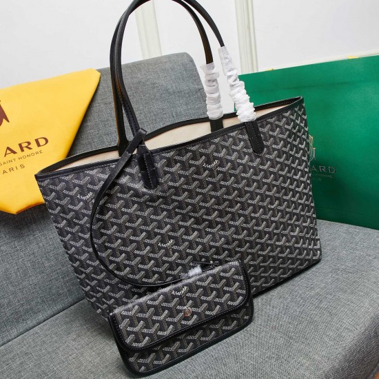 goyard star with models shopping bag leather shoulder mother large capacity handbag large bag travel bag with leather size large bottom length 40 on length 55 bottom width 15 height 30cm medium bottom length 34 on length 46 bottom width 15 height 28cm