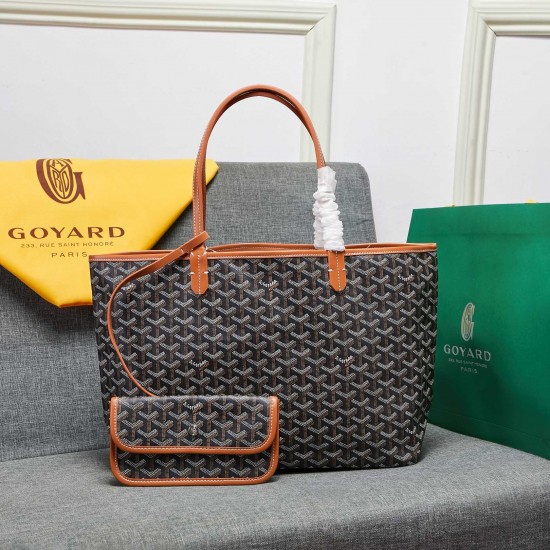 goyard star with models shopping bag leather shoulder mother large capacity handbag large bag travel bag with leather size large bottom length 40 on length 55 bottom width 15 height 30cm medium bottom length 34 on length 46 bottom width 15 height 28cm