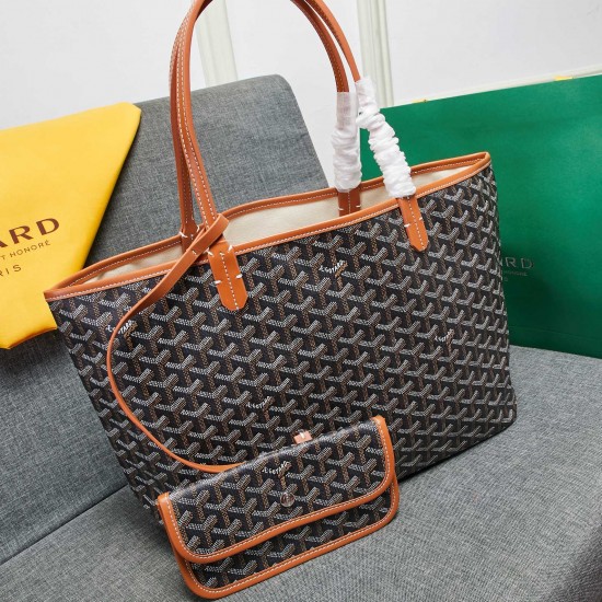 goyard star with models shopping bag leather shoulder mother large capacity handbag large bag travel bag with leather size large bottom length 40 on length 55 bottom width 15 height 30cm medium bottom length 34 on length 46 bottom width 15 height 28cm