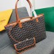 goyard star with models shopping bag leather shoulder mother large capacity handbag large bag travel bag with leather size large bottom length 40 on length 55 bottom width 15 height 30cm medium bottom length 34 on length 46 bottom width 15 height 28cm