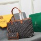 goyard star with models shopping bag leather shoulder mother large capacity handbag large bag travel bag with leather size large bottom length 40 on length 55 bottom width 15 height 30cm medium bottom length 34 on length 46 bottom width 15 height 28cm