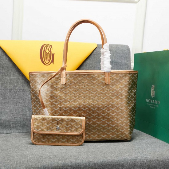 goyard star with models shopping bag leather shoulder mother large capacity handbag large bag travel bag with leather size large bottom length 40 on length 55 bottom width 15 height 30cm medium bottom length 34 on length 46 bottom width 15 height 28cm