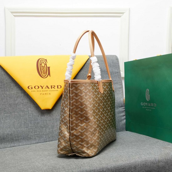 goyard star with models shopping bag leather shoulder mother large capacity handbag large bag travel bag with leather size large bottom length 40 on length 55 bottom width 15 height 30cm medium bottom length 34 on length 46 bottom width 15 height 28cm