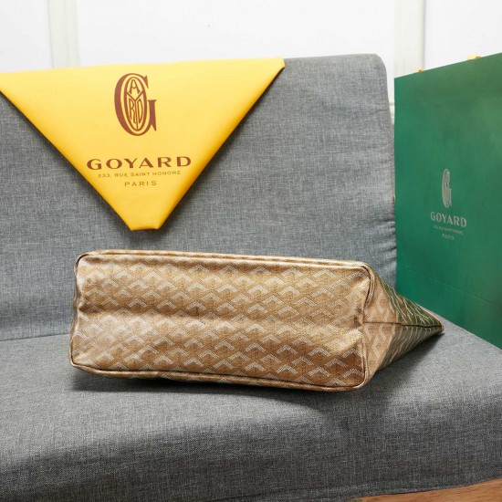 goyard star with models shopping bag leather shoulder mother large capacity handbag large bag travel bag with leather size large bottom length 40 on length 55 bottom width 15 height 30cm medium bottom length 34 on length 46 bottom width 15 height 28cm