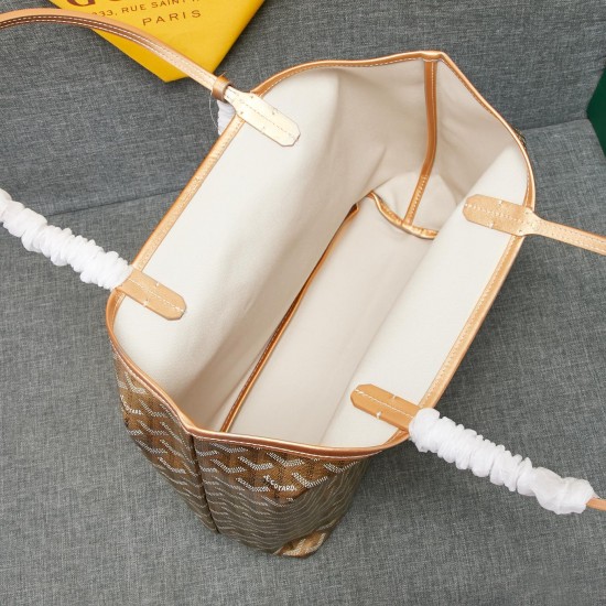 goyard star with models shopping bag leather shoulder mother large capacity handbag large bag travel bag with leather size large bottom length 40 on length 55 bottom width 15 height 30cm medium bottom length 34 on length 46 bottom width 15 height 28cm