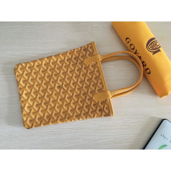 Goya Goyard Earl Bag mini Shopper Mini Purses Tote with Genuine Leather P110 Size Bottom Length 17 Pocket Length 205 Bag Body Height 23 Hand Raise 10cm belongs to the Mini Bag Contrasting Version