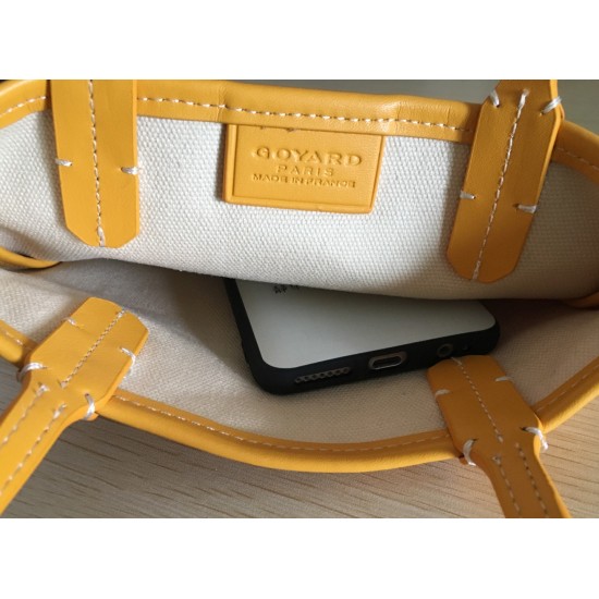 Goya Goyard Earl Bag mini Shopper Mini Purses Tote with Genuine Leather P110 Size Bottom Length 17 Pocket Length 205 Bag Body Height 23 Hand Raise 10cm belongs to the Mini Bag Contrasting Version