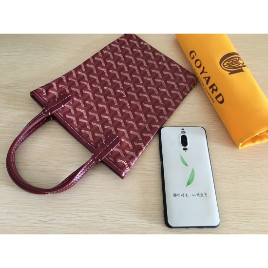 Goya Goyard Earl Bag mini Shopper Mini Purses Tote with Genuine Leather P110 Size Bottom Length 17 Pocket Length 205 Bag Body Height 23 Hand Raise 10cm belongs to the Mini Bag Contrasting Version